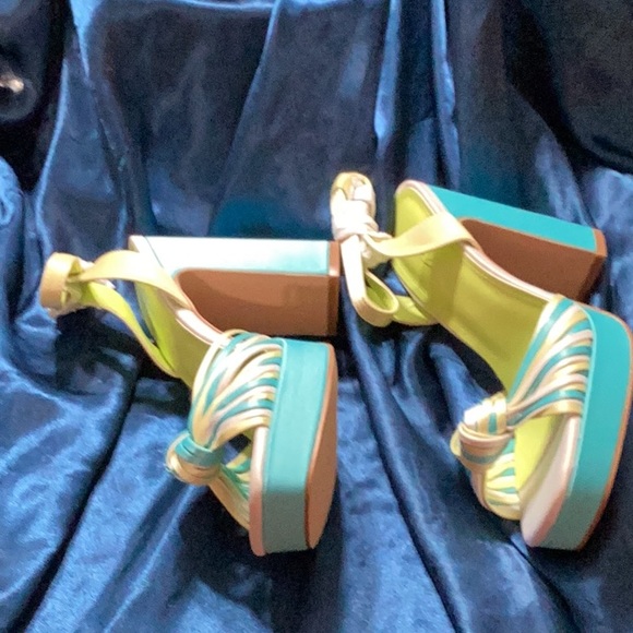 sun gurg Open Toe Sandals Ankle Strap Platform Chunky High Heels 6.5 - Picture 5 of 12